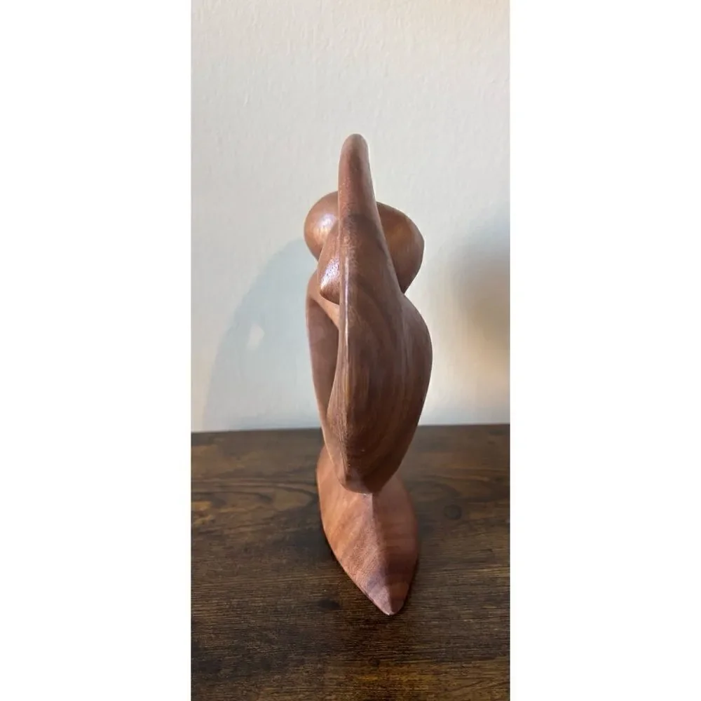 Vintage Hand Carved Suar Wood Sculpture, 
